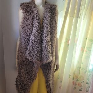 Coco carmen women's coat faux fur vest one size